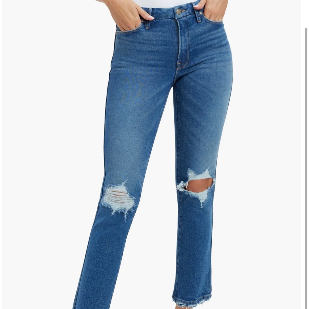 Good American Good Curve Straight Leg Jeans